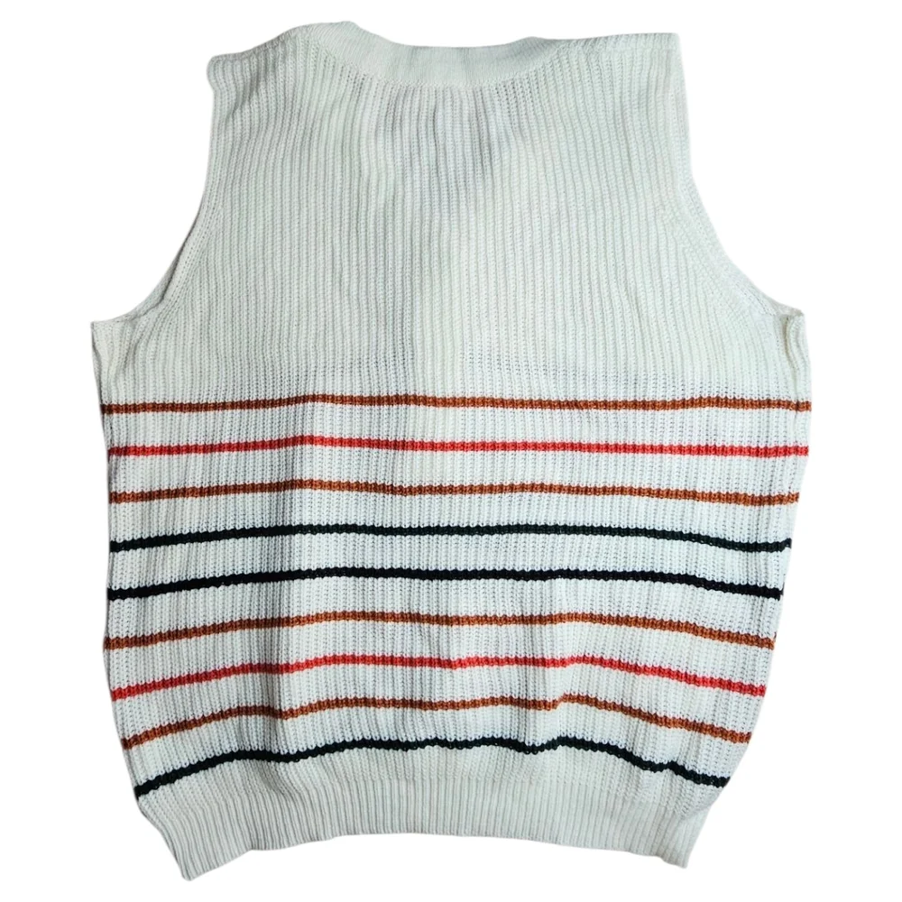 Amazon Women's White Striped Tank Top - Picture 2 of 5